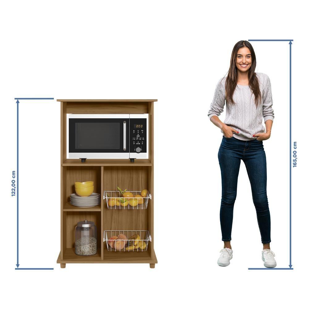 Encontraproduto.com.br - Balcão com Fruteira 1 Porta 2 Cestos Notável NT 3075 Marrom Branco