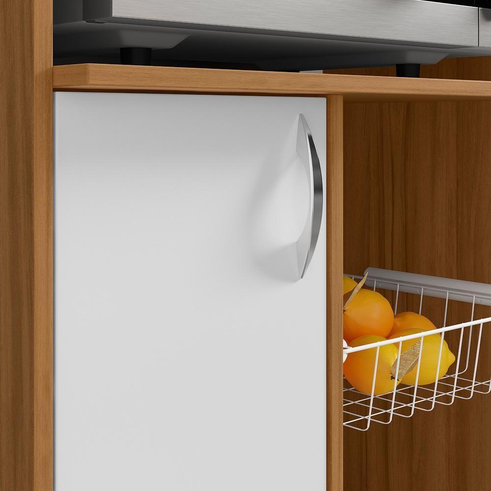 Encontraproduto.com.br - Balcão com Fruteira 1 Porta 2 Cestos Notável NT 3075 Marrom Branco