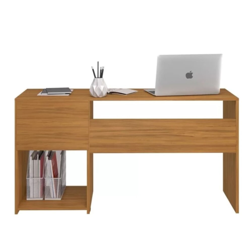 Encontraproduto.com.br - Mesa Home Office 51015 Para Quarto e Escritório 2 Gavetas Notável - Freijó Trend
