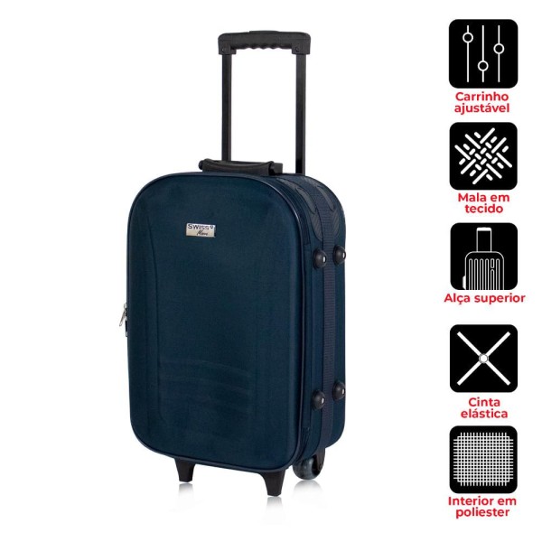 Encontraproduto.com.br - Mala pequena Lucerna Soft 2 Rodas Swiss Move Azul