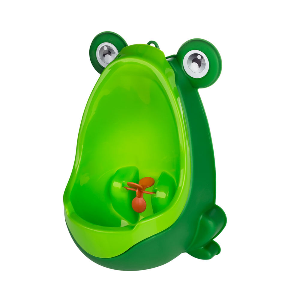 Encontraproduto.com.br - Pinico Mictorio Infantil Com Ventosa Para Fixar Parede Bebe Cor Verde Sapinho