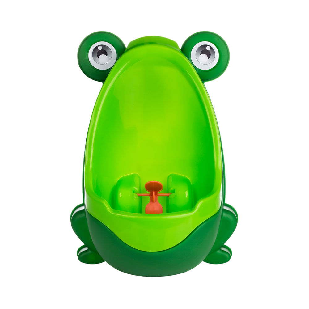 Encontraproduto.com.br - Pinico Mictorio Infantil Com Ventosa Para Fixar Parede Bebe Cor Verde Sapinho