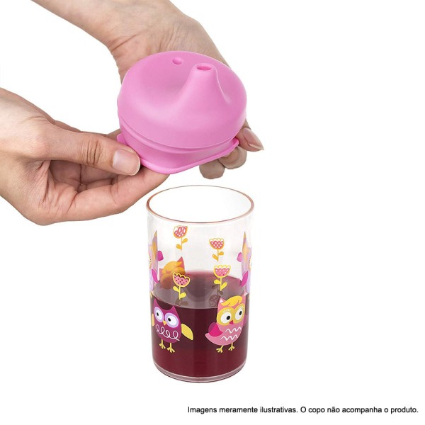 Encontraproduto.com.br - Tampa para Copo - Silicone - Rosa - KaBaby