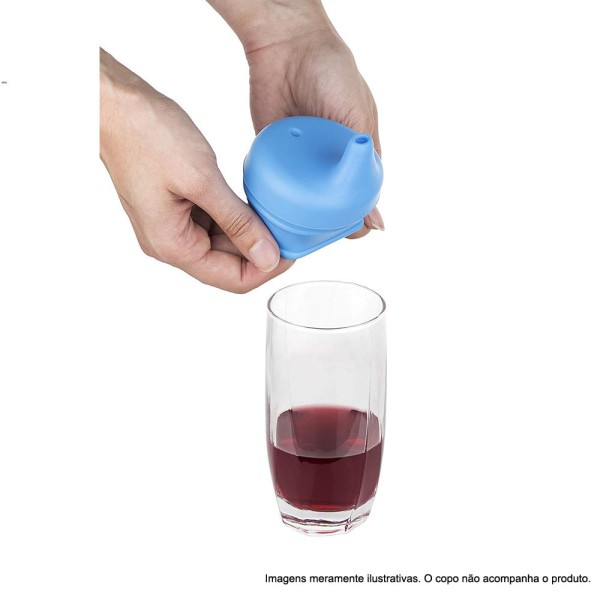 Encontraproduto.com.br - Tampa para Copo - Silicone - Azul - KaBaby