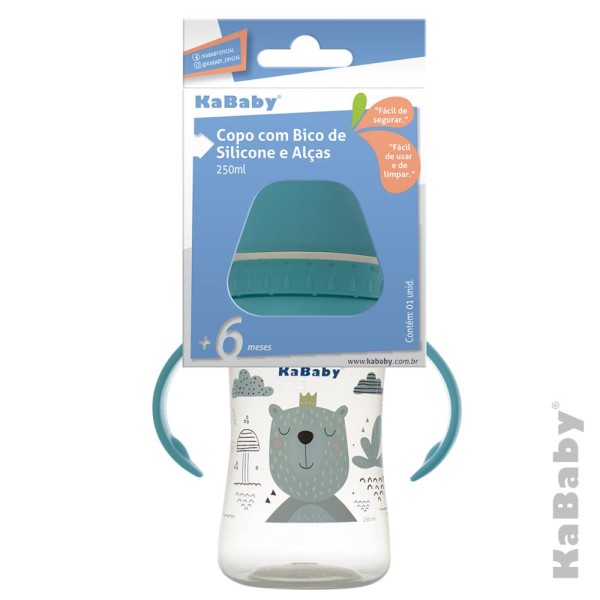 Encontraproduto.com.br - Copo Com Bico De Silicone E Alças De 250ml