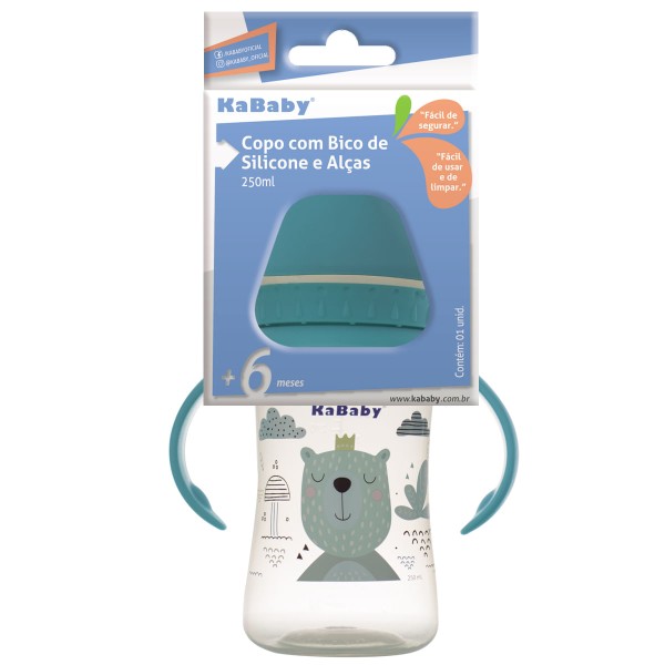 Encontraproduto.com.br - Copo Com Bico De Silicone E Alças De 250ml