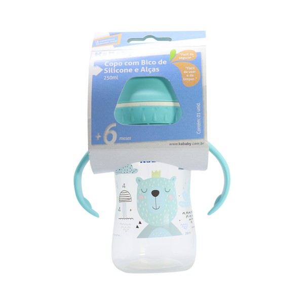 Encontraproduto.com.br - Copo Com Bico De Silicone E Alças De 250ml