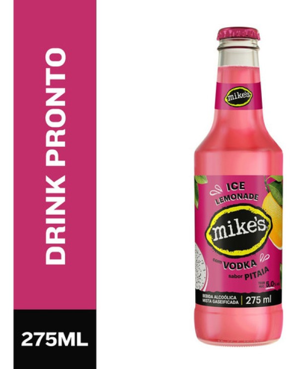 Bebida Mista Alcoólica Pitaia Mikes Hard Lemonade Garrafa 275ml