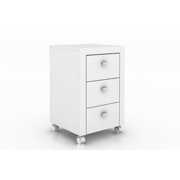 Encontraproduto.com.br - Gaveteiro p/ Escritório ME4108 c/ 3 Gavetas e Rodízios Branco - Tecno Mobili