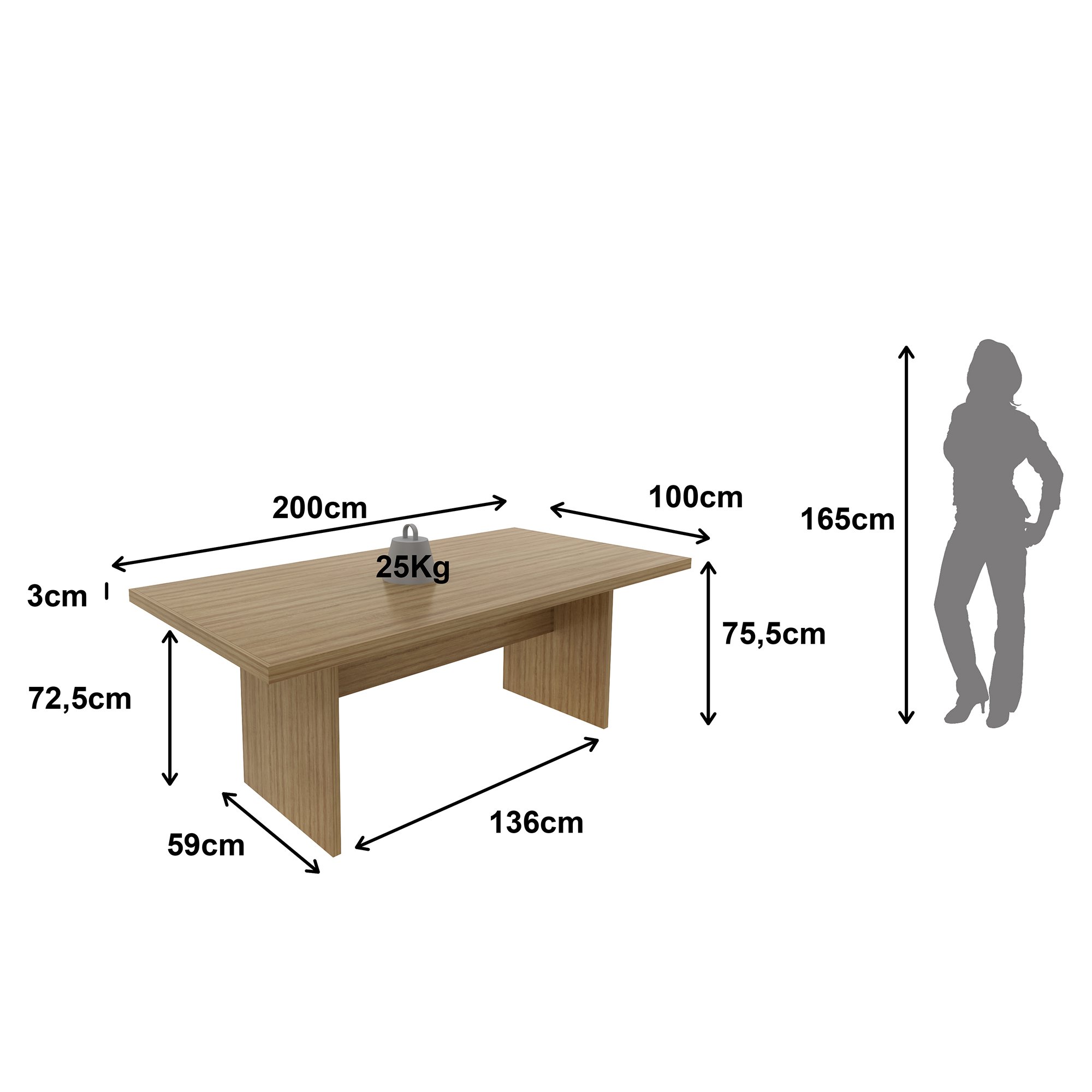 Encontraproduto.com.br - Mesa Reunião Amêndoa