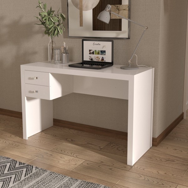 Encontraproduto.com.br - Mesa de Escritório com 2 Gavetas - Branco