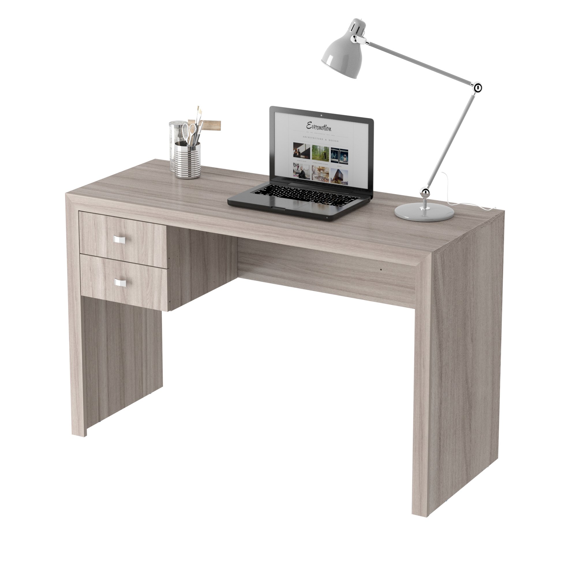 Encontraproduto.com.br - Mesa de Computador ME-4123 c/ 2 Gavetas Carvalho - Tecno Mobili