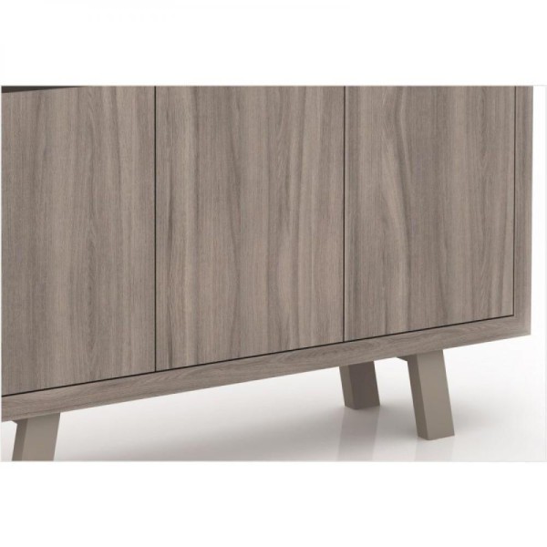 Encontraproduto.com.br - Balcão Para Escritório Com 3 Portas Carvalho-fendi