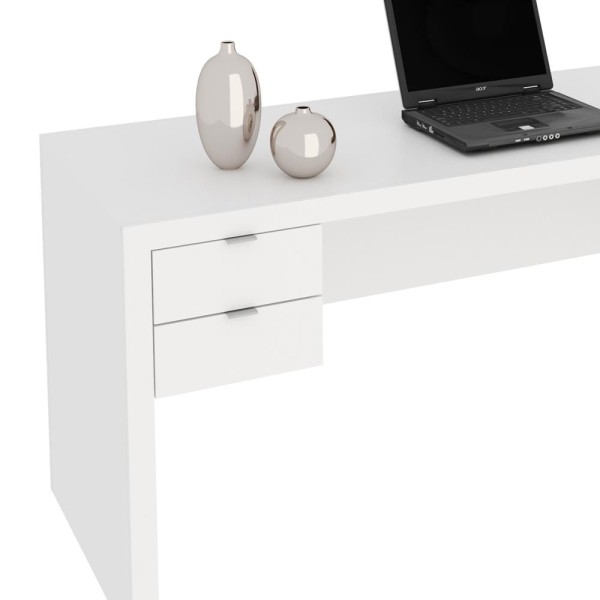 Encontraproduto.com.br - Mesa de Escritório 1,63m com 2 Gavetas - Branco