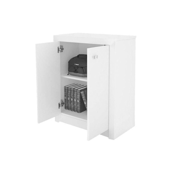 Encontraproduto.com.br - Balcão de Escritório ME4103 c/ 2 Portas Nogal - Tecno Mobili