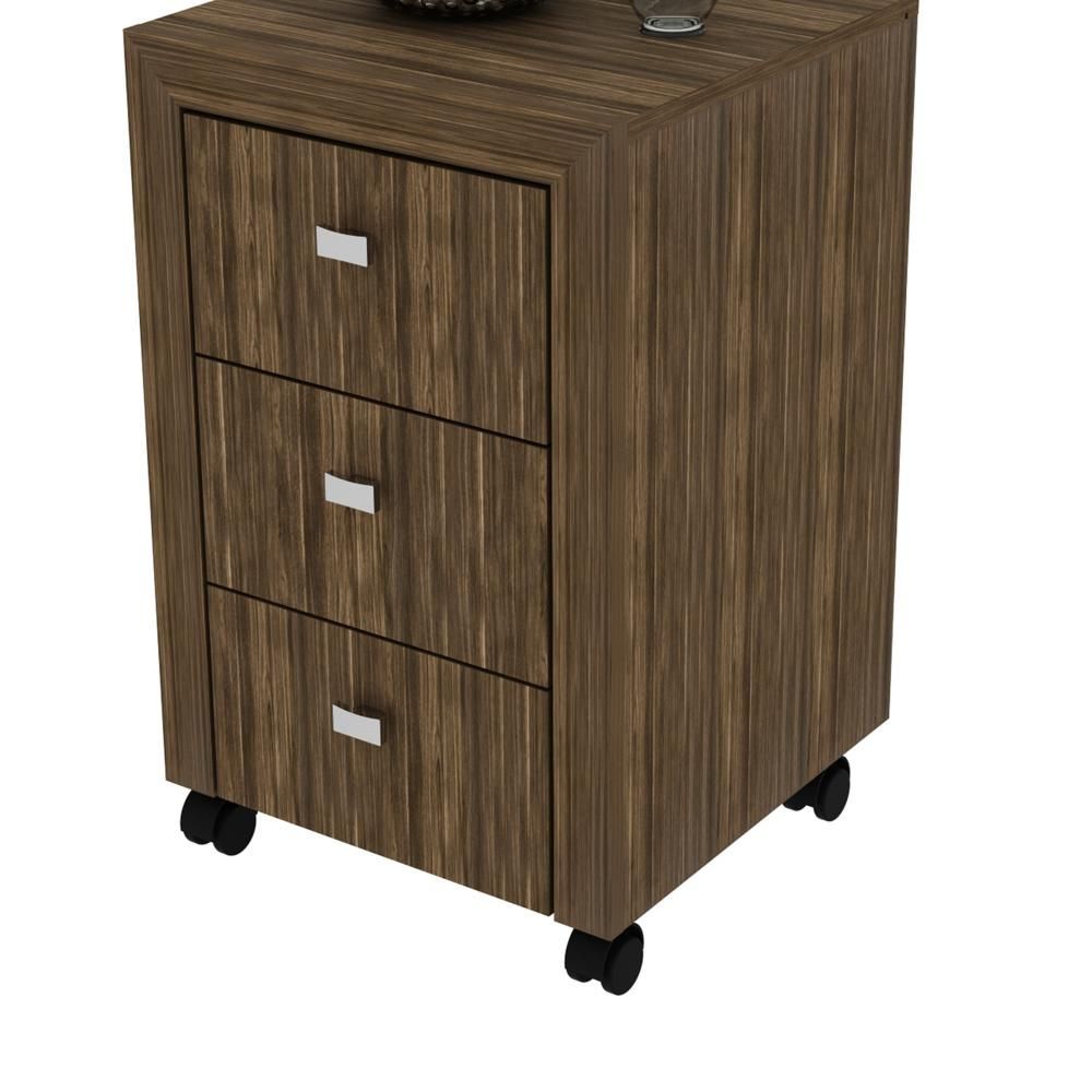 Encontraproduto.com.br - Gaveteiro p/ Escritório ME4108 c/ 3 Gavetas e Rodízios Nogal - Tecno Mobili