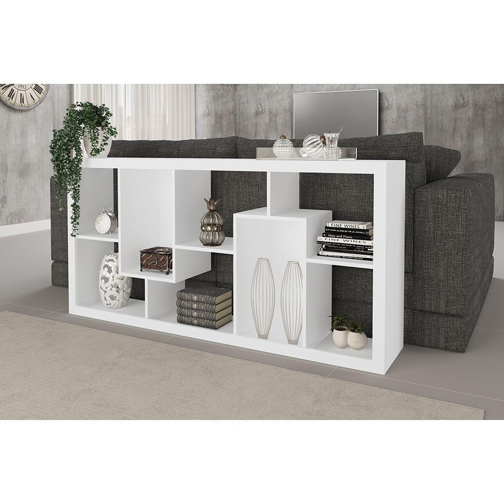 Encontraproduto.com.br - Estante para Sala E1712 c/ 2 Nichos Branco - Tecno Mobili