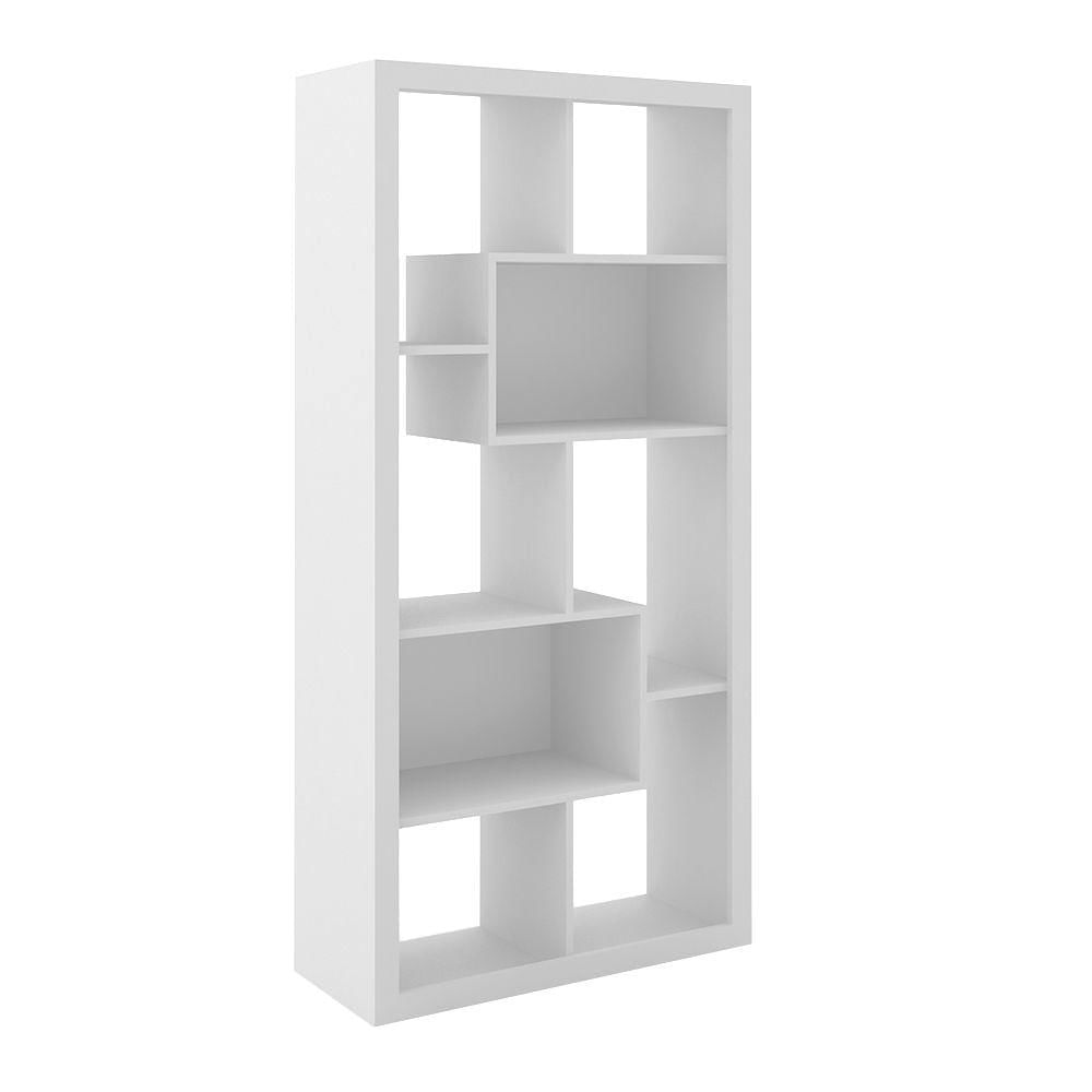 Encontraproduto.com.br - Estante para Sala E1712 c/ 2 Nichos Branco - Tecno Mobili