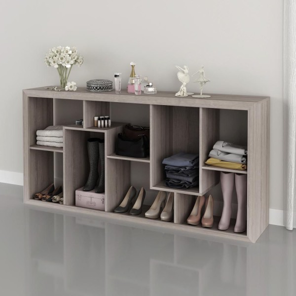 Encontraproduto.com.br - Estante para Sala E1712 c/ 2 Nichos Carvalho - Tecno Mobili
