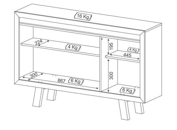 Encontraproduto.com.br - Balcão Para Escritório Com 3 Portas Nogal-fendi