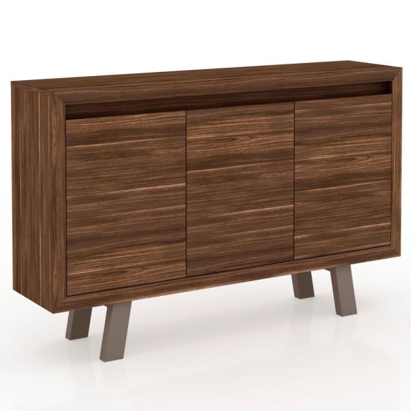 Encontraproduto.com.br - Balcão Para Escritório Com 3 Portas Nogal-fendi