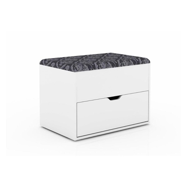 Encontraproduto.com.br - Puff Juvenil PU-2051 c/ 1 Gaveta Branco - Tecno Mobili