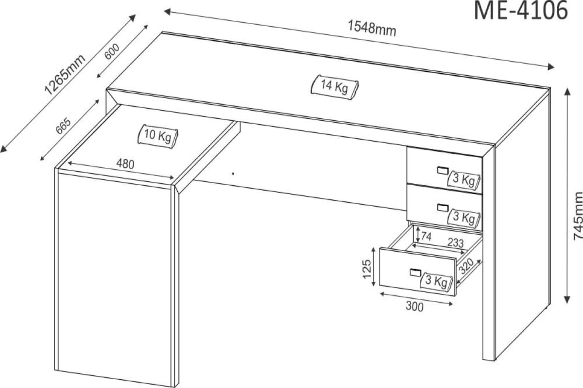 Mesa Para Escritório Nogal