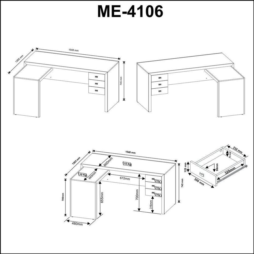 Encontraproduto.com.br - Mesa Para Escritório Nogal