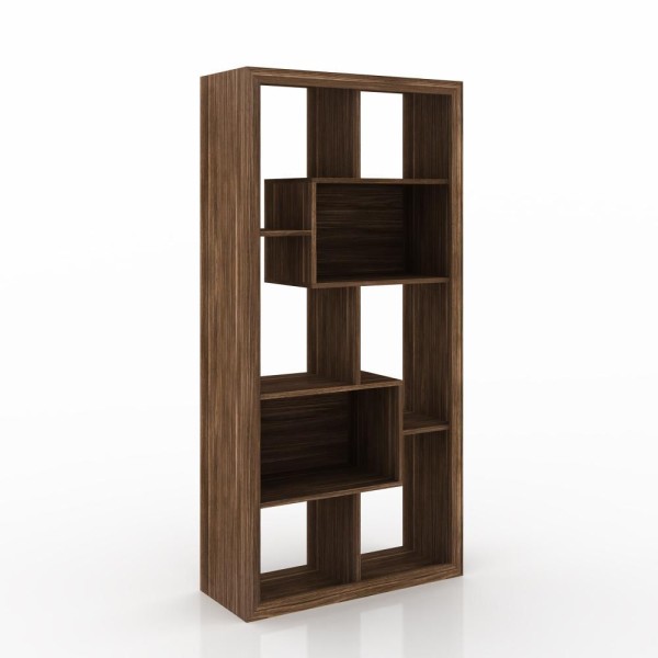 Encontraproduto.com.br - Estante para Sala E1712 c/ 2 Nichos Nogal - Tecno Mobili