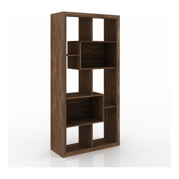 Encontraproduto.com.br - Estante para Sala E1712 c/ 2 Nichos Nogal - Tecno Mobili