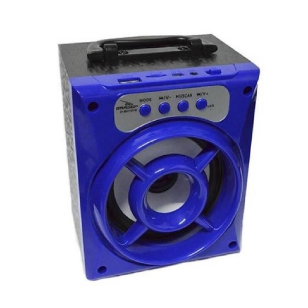 Encontraproduto.com.br - Caixa de Som Bluetooth Portátil com Rádio Fm Usb Tf Aero Azul
