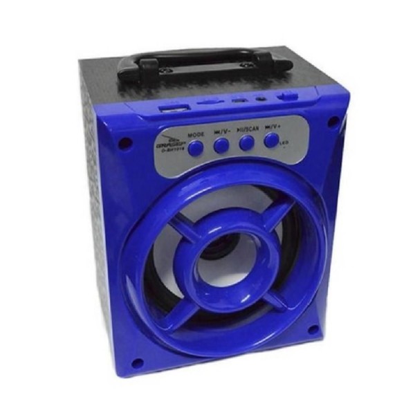 Encontraproduto.com.br - Caixa de Som Bluetooth Portátil com Rádio Fm Usb Tf Aero Azul