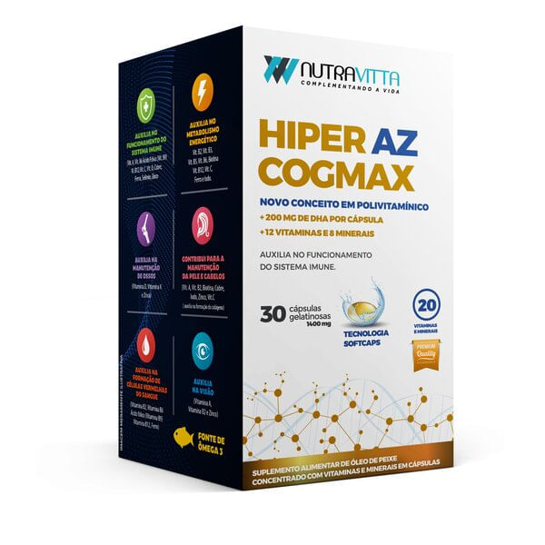 Encontraproduto.com.br - Nutravitta Hiper AZ Cogmax com 30 Cápsulas