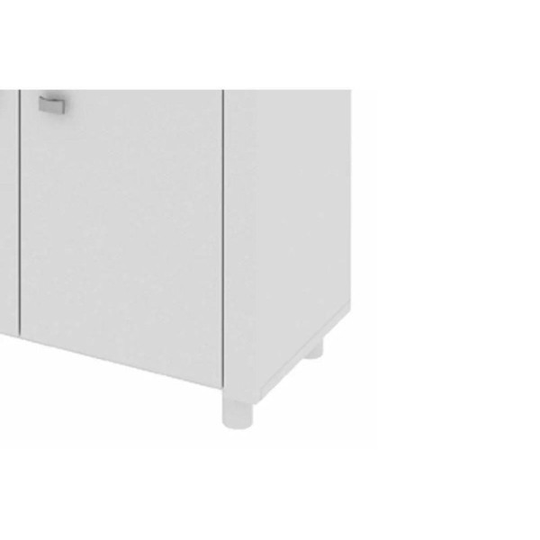 Encontraproduto.com.br - Balcão Multiuso Cozinha Bl-3304 C/ 3 Portas E Nicho P/ Microondas 96cm Branco - Tecno Mobili