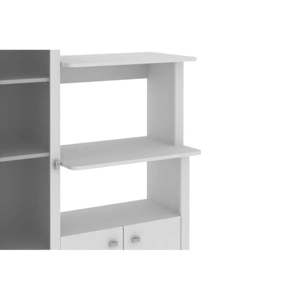 Encontraproduto.com.br - Balcão Multiuso Cozinha Bl-3304 C/ 3 Portas E Nicho P/ Microondas 96cm Branco - Tecno Mobili