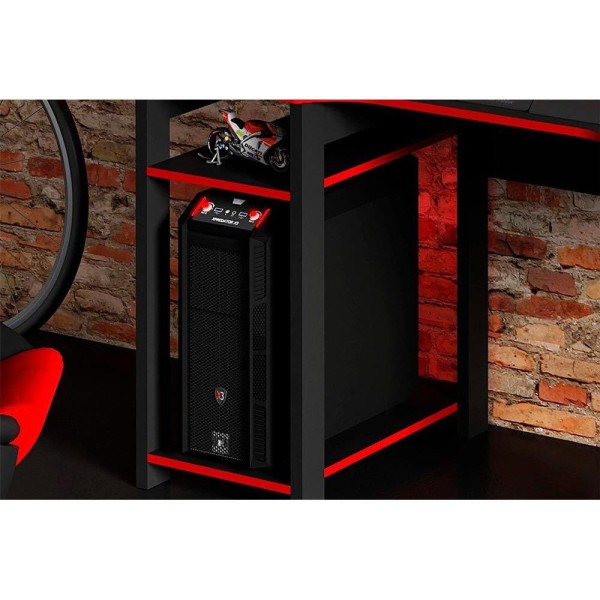 Encontraproduto.com.br - Mesa Computador Gamer  ME4152 Preto/Azul - Tecno Mobili