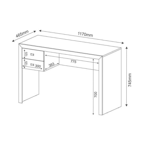 Encontraproduto.com.br - Mesa De Computador Me-4123 C/ 2 Gavetas Branco - Tecno Mobil
