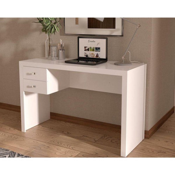 Encontraproduto.com.br - Mesa De Computador Me-4123 C/ 2 Gavetas Branco - Tecno Mobil