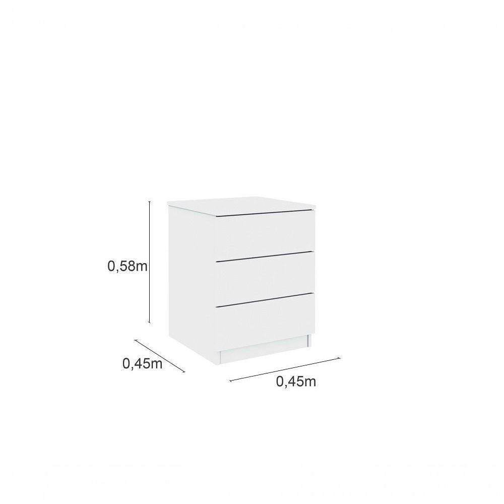 Encontraproduto.com.br - Mesa de Cabeceira 3 Gavetas MDF Verona Tcil