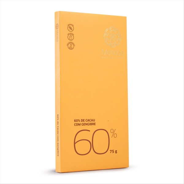 Encontraproduto.com.br - Chocolate 60% Cacau com Gengibre 75g - Mendoá