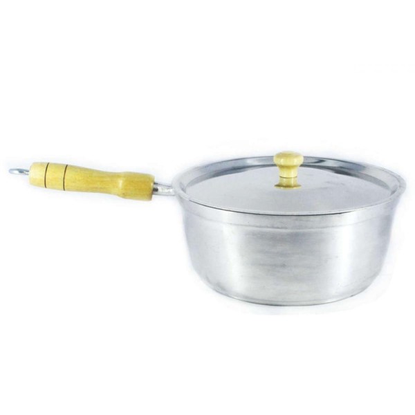 Encontraproduto.com.br - Caçarola Panela de Alumínio Polido Cabo de Madeira 28cm