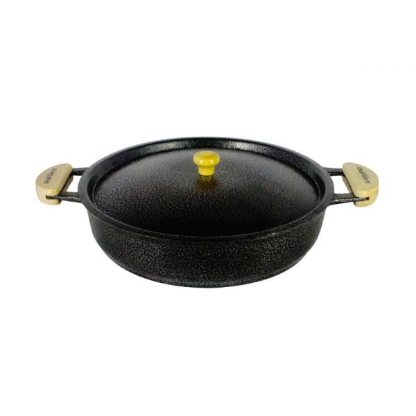 Encontraproduto.com.br - Frigideira Alumínio Fundido Craqueada Alça Meia Lua 30cm