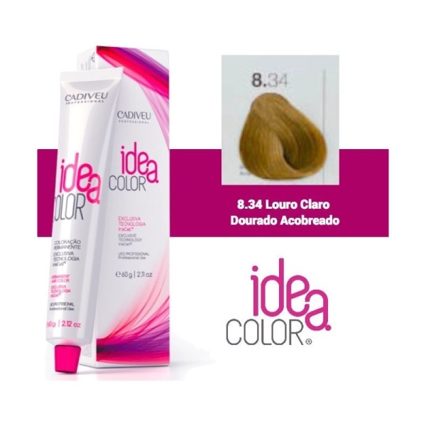 Encontraproduto.com.br - Tinta Idea Color 60g 8.34 Louro Claro Dourado - Cadiveu