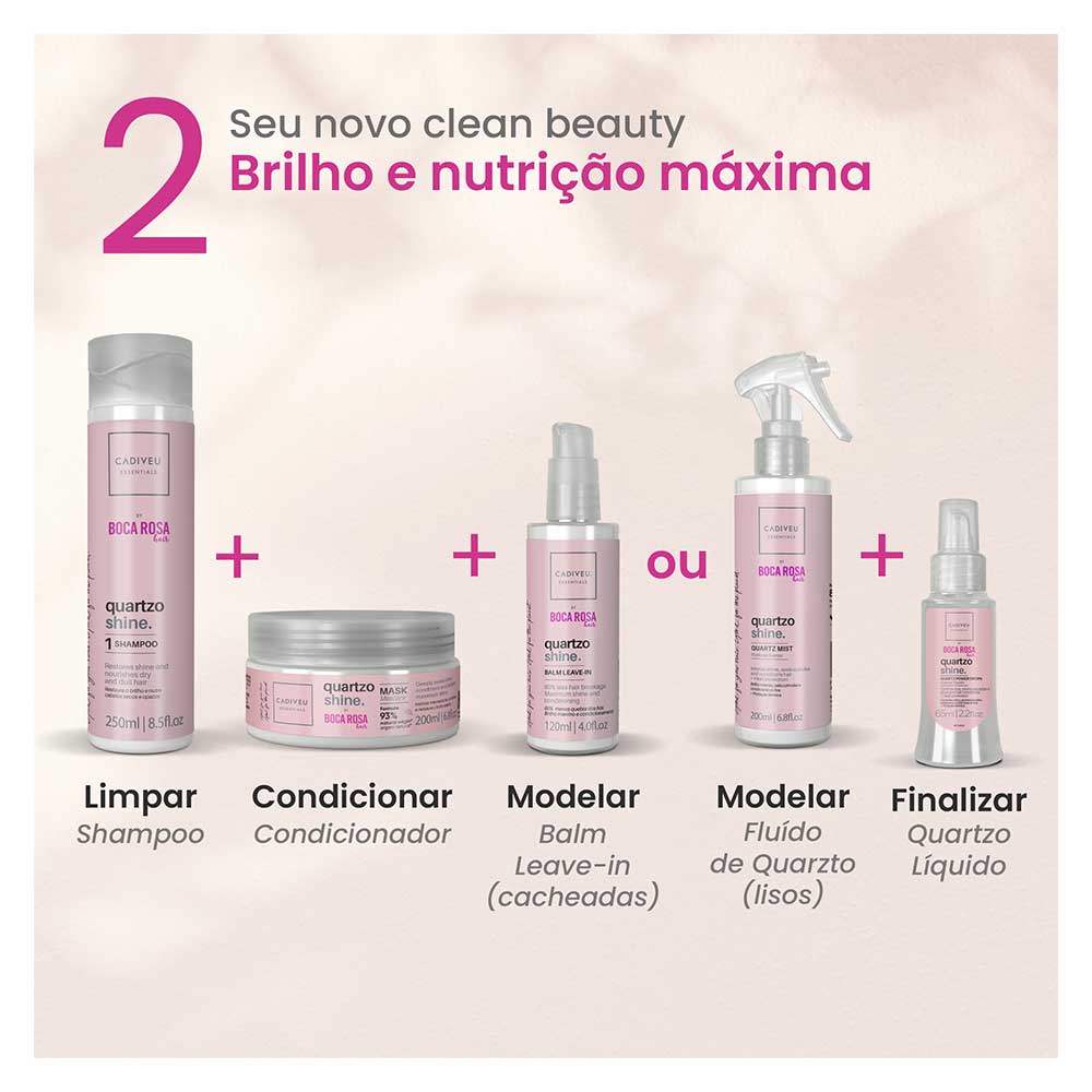 Encontraproduto.com.br - Kit Shampoo e Condicionador Cadiveu Essentials Quartzo Shine By Boca Rosa Hair 250ml