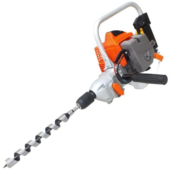 Encontraproduto.com.br - Furadeira De Mourão Profissional à Gasolina Com Reversor 2T 25,4CC VF500 Broca 28 mm Vulcan