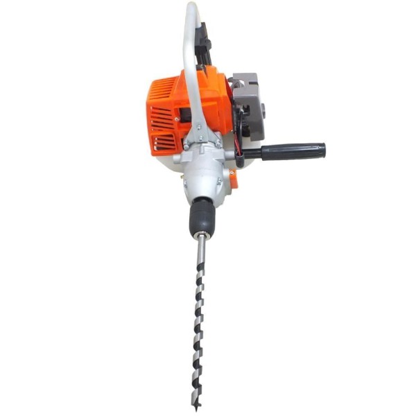 Encontraproduto.com.br - Furadeira De Mourão Profissional à Gasolina Com Reversor 2T 25,4CC VF500 Broca 28 mm Vulcan
