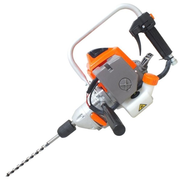 Encontraproduto.com.br - Furadeira De Mourão Profissional à Gasolina Com Reversor 2T 25,4CC VF500 Broca 28 mm Vulcan