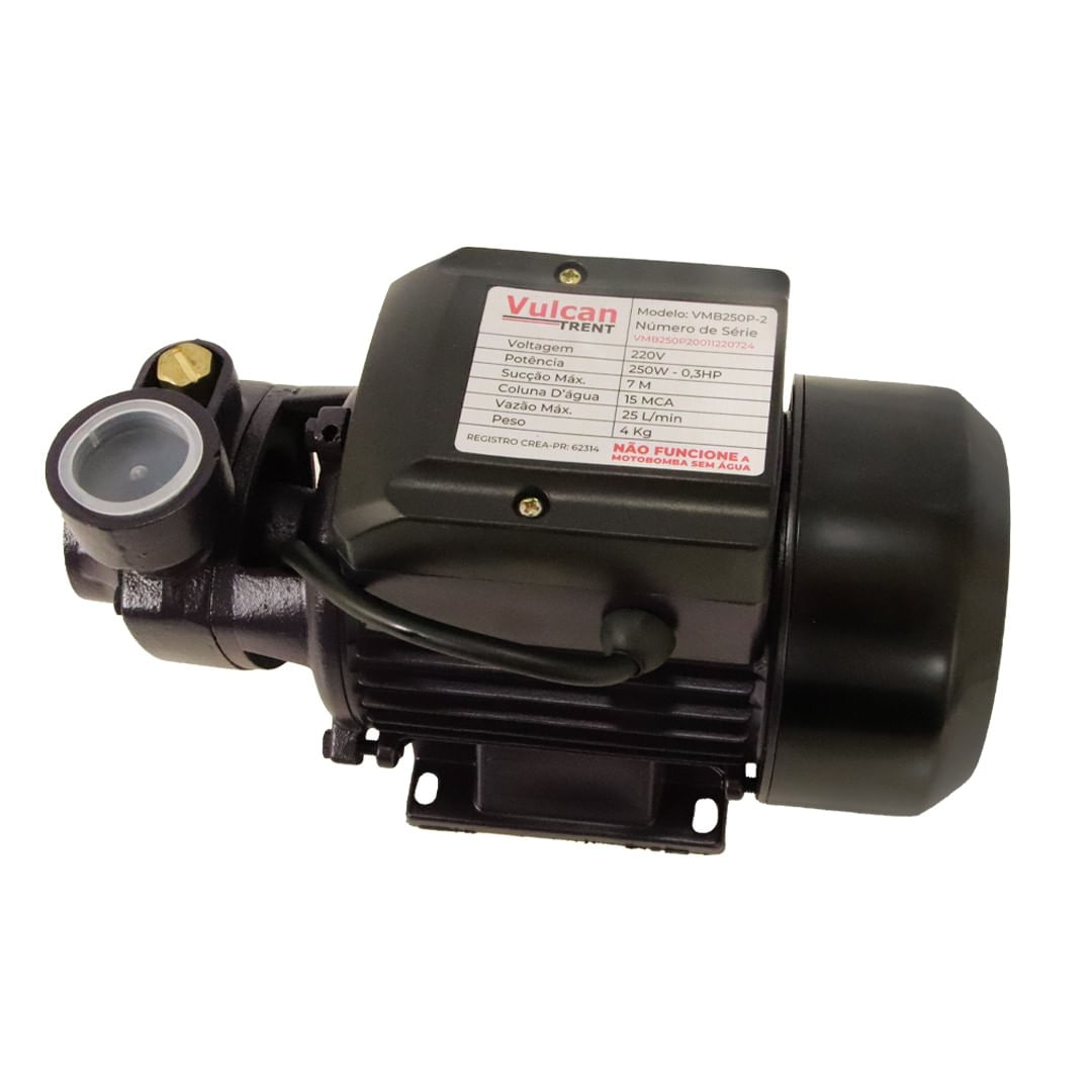 Motobomba Periférica 1/3 HP 250 Watts Monofásica Vulcan VMB250P 220V