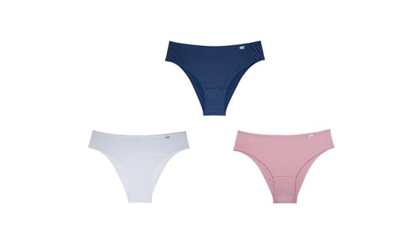 Encontraproduto.com.br - kit de Calcinhas Trio Marinho/Petit, Branca e Make P Poliamida DelRio