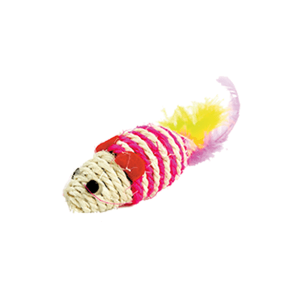 Brinquedo Gatos The Pets Ratinho Sisal Com Penas